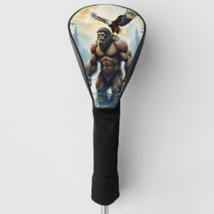 Bigfoot mit einem Adler auf der Schulter Golf Headcover