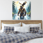 Bigfoot mit einem Adler auf der Schulter Leinwanddruck (Insitu (Schlafzimmer))