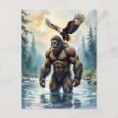 Bigfoot mit einem Adler auf der Schulter Postkarte (Vorderseite)