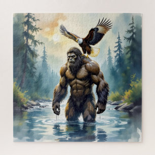 Bigfoot mit einem Adler auf der Schulter Puzzle