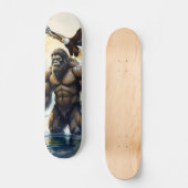 Bigfoot mit einem Adler auf der Schulter Skateboard (Vorderseite)