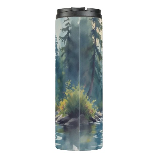 Bigfoot mit einem Adler auf der Schulter Thermosbecher (Rückseite)