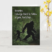 Bigfoot mit Kind Geburtstag für Opa Karte (Gelbe Blume)