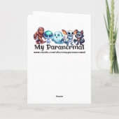 Bigfoot mit leuchtenden Augen und Eule auf der Sch Karte (Rückseite)