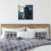 Bigfoot mit leuchtenden Augen und Eule auf der Sch Leinwanddruck (Insitu (Schlafzimmer))