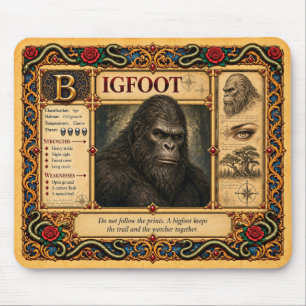 Bigfoot, mittelalterliche Bestiarien-Kunst Mousepad