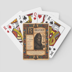 Bigfoot, mittelalterliche Bestiarien-Kunst Spielkarten