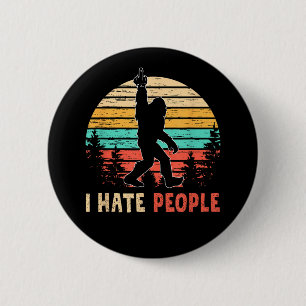Bigfoot Mittelfinger Ich hasse Menschen Button