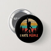 Bigfoot Mittelfinger Ich hasse Menschen Button (Vorne & Hinten)