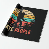 Bigfoot Mittelfinger Ich hasse Menschen Geschenkpapier (Ungerollt)