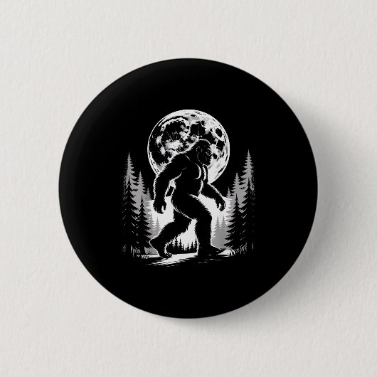 Bigfoot Mondlicht Sasquatch Wald Kryptid Outdoor Button (Vorderseite)