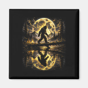 Bigfoot Mondlicht Waldreflexionsabenteuer  Magnet