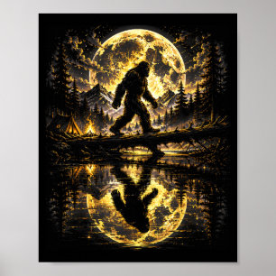 Bigfoot-Mondlicht-Waldreflexionsabenteuer  Poster
