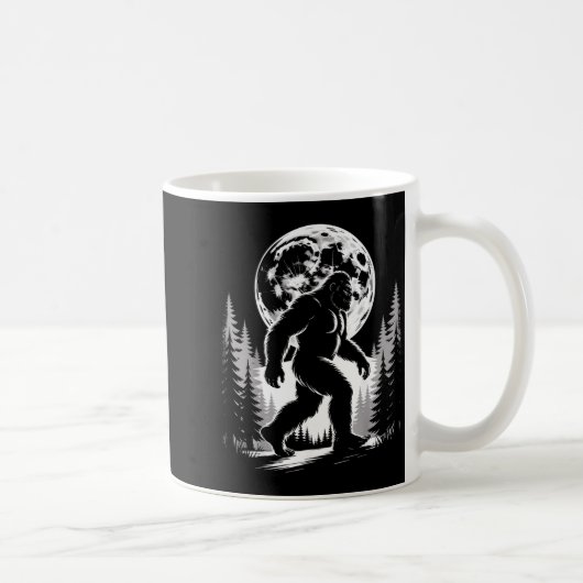 Bigfoot Moonlight Sasquatch Forest Cryptid Outdoor Kaffeetasse (Rechts)