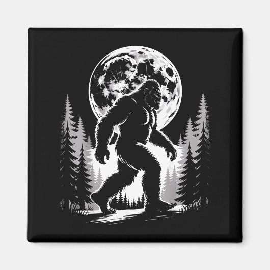 Bigfoot Moonlight Sasquatch Forest Cryptid Outdoor Magnet (Vorne)