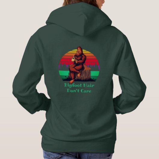 Bigfoot Morning Coffee Bigfoot Hair Keine Sorge Hoodie (Rückseite)