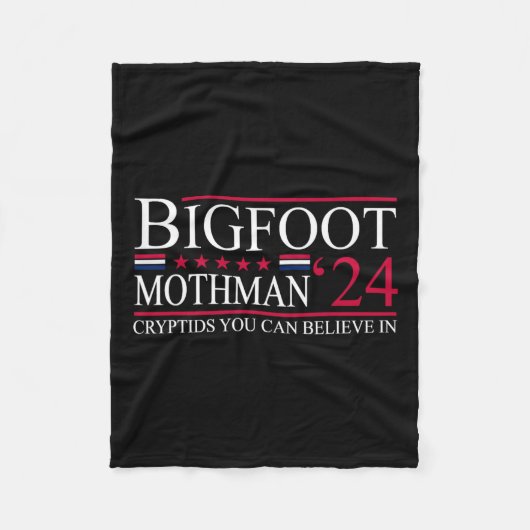 Bigfoot Mothman 2024 Präsidentenwahl Funny Vote Fleecedecke (Vorderseite)