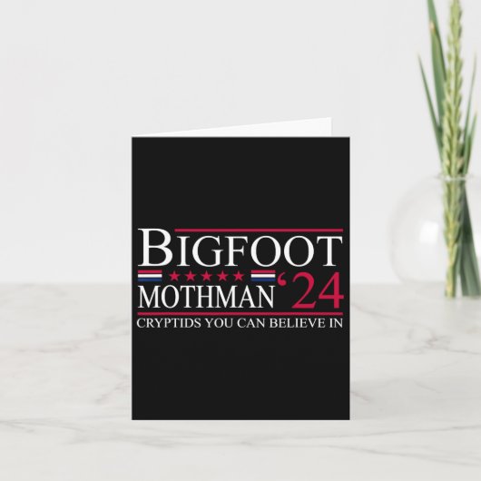 Bigfoot Mothman 2024 Präsidentenwahl Funny Vote Karte (Vorderseite)