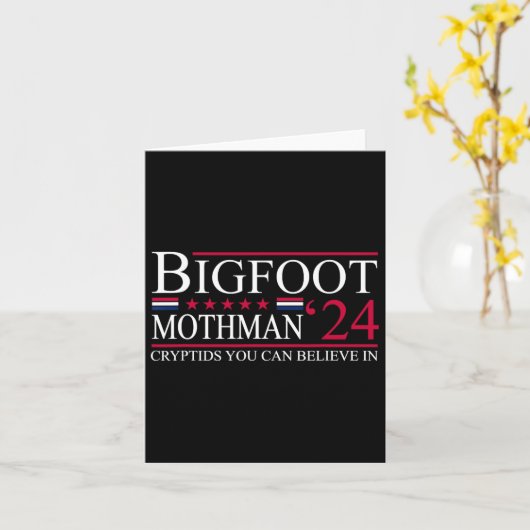 Bigfoot Mothman 2024 Präsidentenwahl Funny Vote Karte (Gelbe Blume)