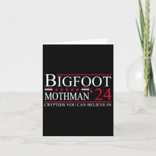 Bigfoot Mothman 2024 Präsidentenwahl Funny Vote Karte