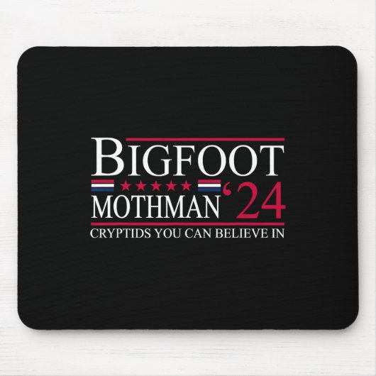 Bigfoot Mothman 2024 Präsidentenwahl Funny Vote Mousepad (Vorne)