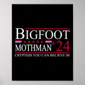 Bigfoot Mothman 2024 Präsidentenwahl Funny Vote Poster (Vorne)