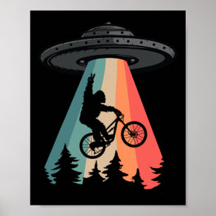 Bigfoot Mountainbike Ufo Alien Entführungs-Shirt F Poster