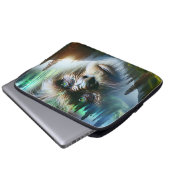 Bigfoot, Mountains, Fluss und Wald Laptopschutzhülle (Vorne Knopf)