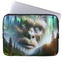 Bigfoot, Mountains, Fluss und Wald Laptopschutzhülle