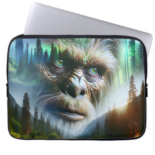 Bigfoot, Mountains, Fluss und Wald Laptopschutzhülle