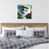 Bigfoot, Mountains, Fluss und Wald Leinwanddruck (Insitu (Schlafzimmer))