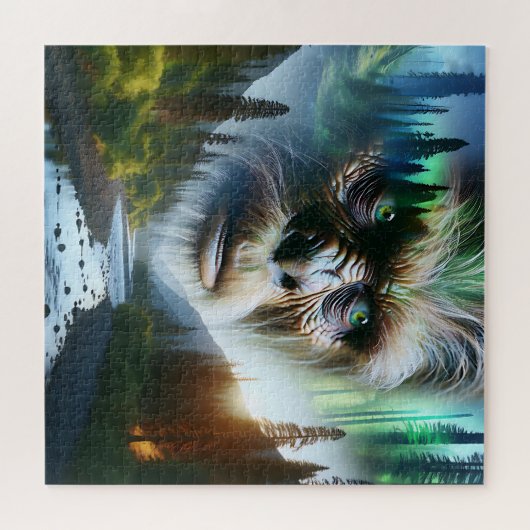 Bigfoot, Mountains, Fluss und Wald Puzzle (Horizontal)