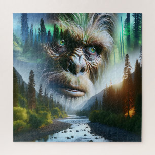 Bigfoot, Mountains, Fluss und Wald Puzzle