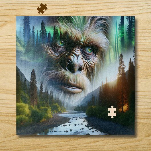 Bigfoot, Mountains, Fluss und Wald Puzzle