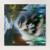 Bigfoot, Mountains, Fluss und Wald Puzzle (Horizontal)