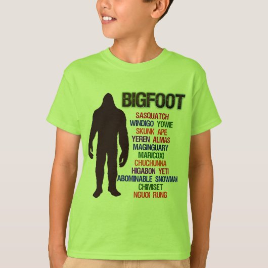 Bigfoot-Namen T-Shirt (Vorderseite)