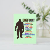 Bigfoot Names Postkarte (Stehend Vorderseite)