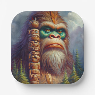 Bigfoot Native American Totem Pappteller