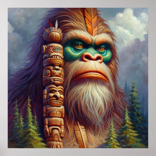 Bigfoot Native American Totem Poster (Vorne)