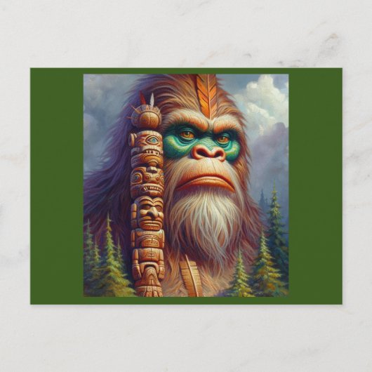 Bigfoot Native American Totem Postkarte (Vorderseite)