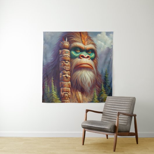 Bigfoot Native American Totem Wandteppich (Beispiel)