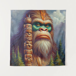 Bigfoot Native American Totem Wandteppich