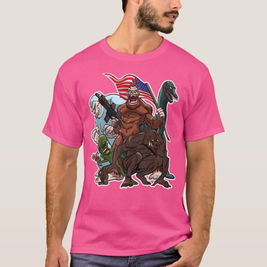 Bigfoot Nessie Alien Werewolf Cryptid Forces Crypt T-Shirt (Vorderseite)