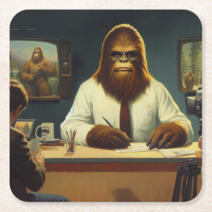 Bigfoot News Anchor Rechteckiger Pappuntersetzer