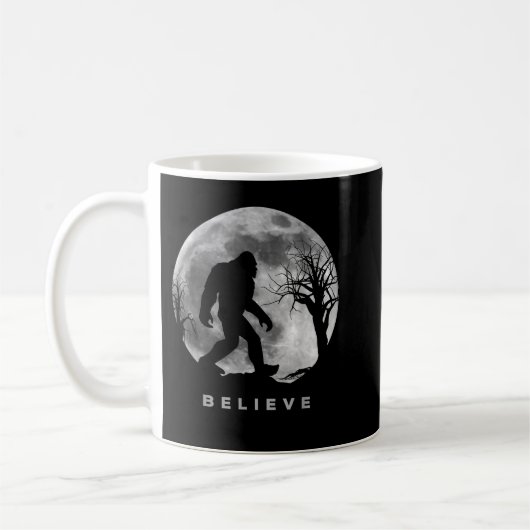 Bigfoot Night Full Moon Ich glaube Sasquatch Men K Kaffeetasse (Links)