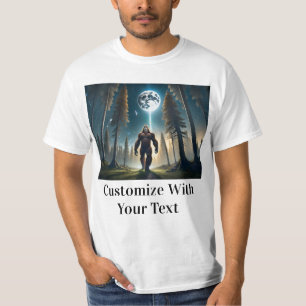 Bigfoot Night Woods Moon T-Shirt