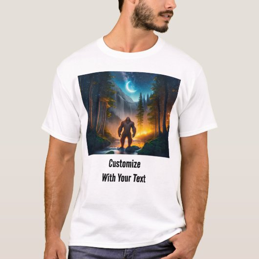 Bigfoot Night Woods Moon T-Shirt (Vorderseite)