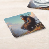 Bigfoot Ninja Rechteckiger Pappuntersetzer (angewinkelt)