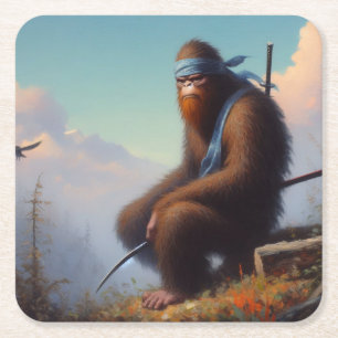 Bigfoot Ninja Rechteckiger Pappuntersetzer
