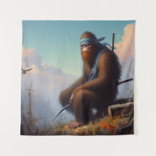 Bigfoot Ninja Wandteppich